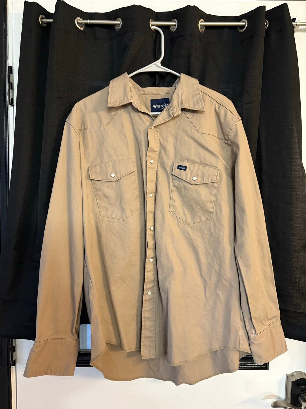 Wrangler Pearl Snap Button Down Men's XL Chore Barn Longsleeve Shirt Western Y2K